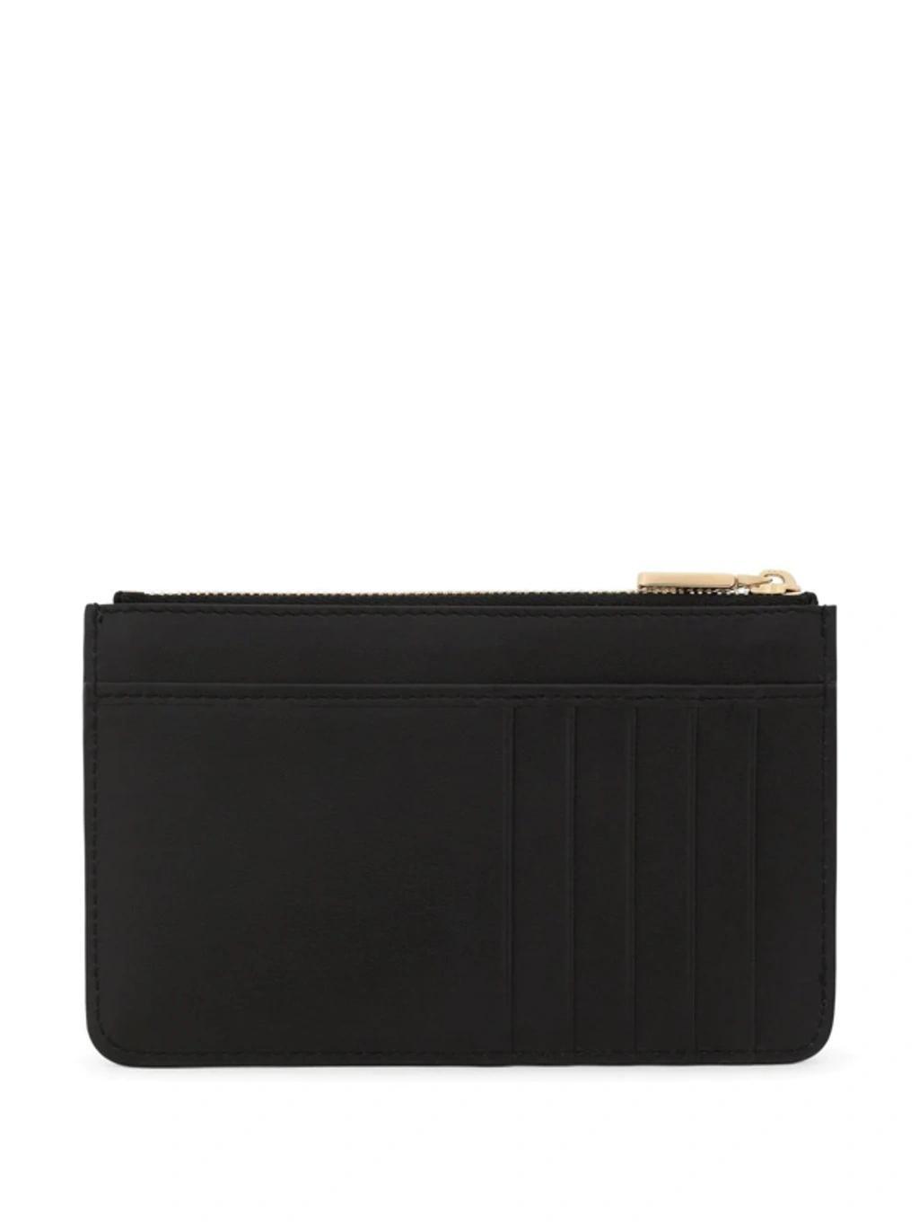 DOLCE & GABBANA Logo-plaque Zip-fastening Wallet In Black Product Image