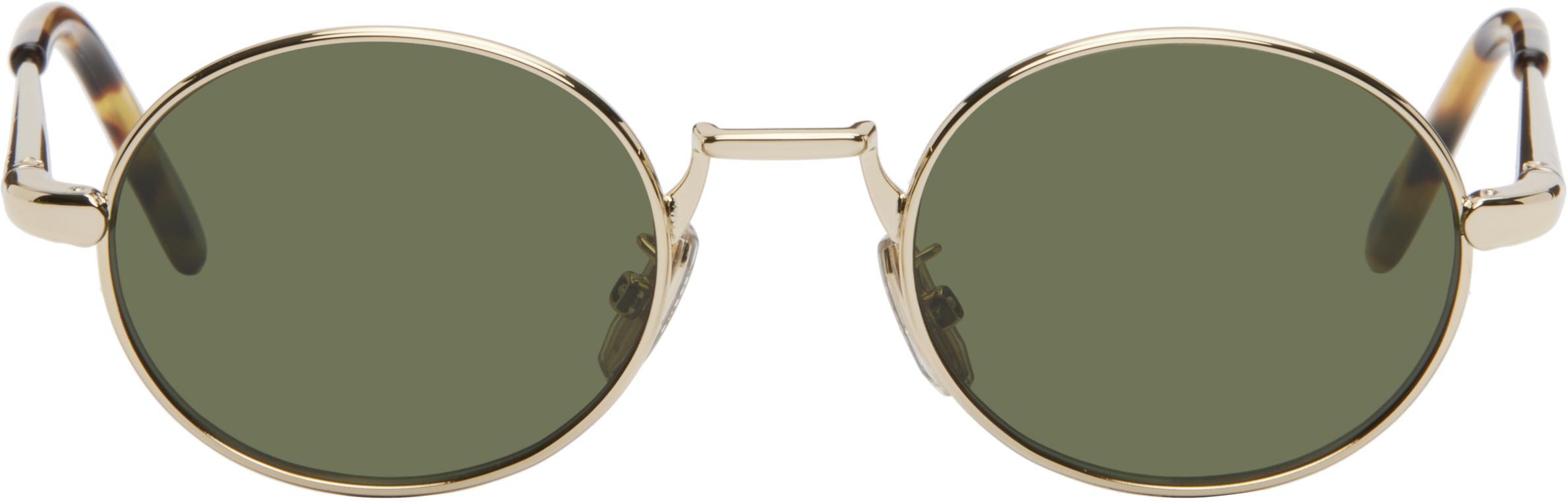 LOEWE Gold Slim Sunglasses In Gold / Brown Product Image