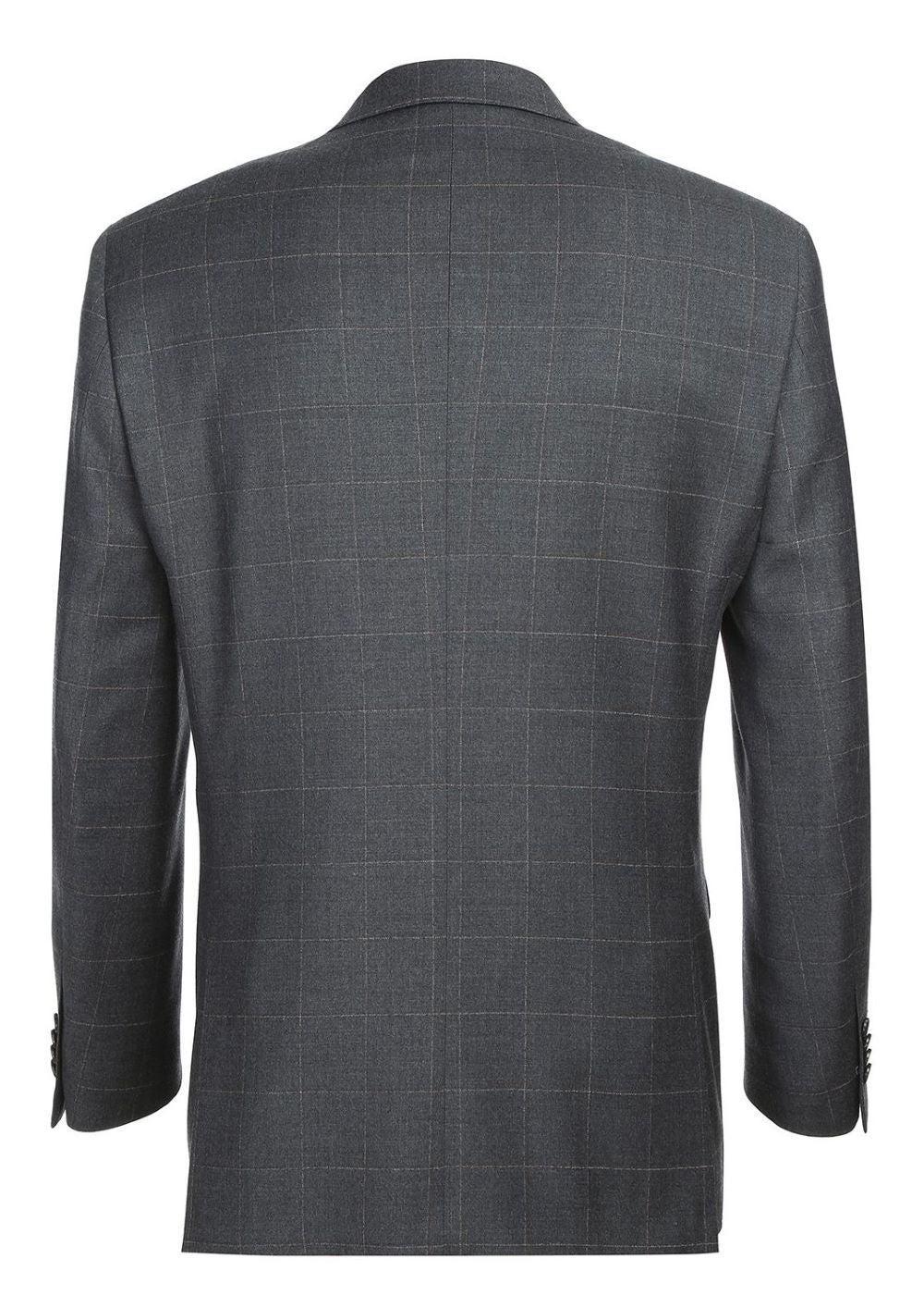 Gray Regular Fit Wool Blend Windowpane 2 Piece Suit Product Image