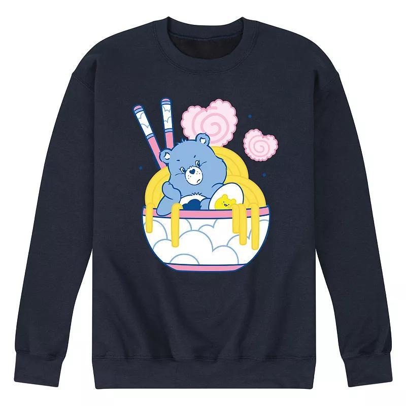 Men's Care Bears Grumpy Ramen Bowl Fleece Sweatshirt, Size: Medium, Blue Product Image