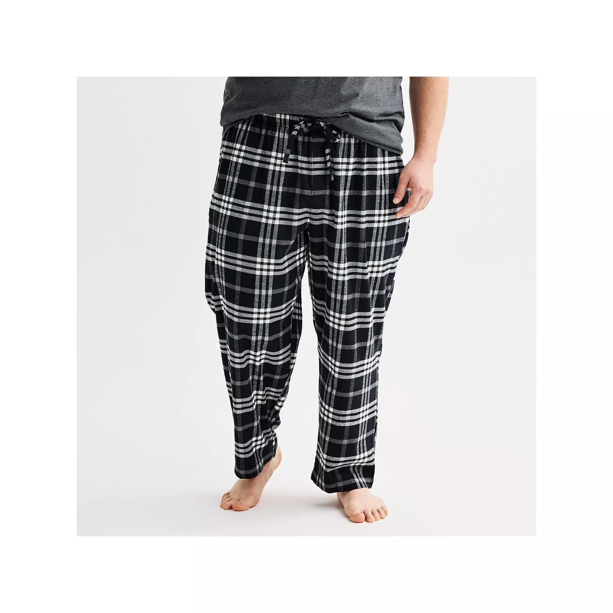 Big & Tall Sonoma Goods For Life® Flannel Drawstring Pajama Pants, Men's, Size: 2XB, Grey Buffalo Check Product Image