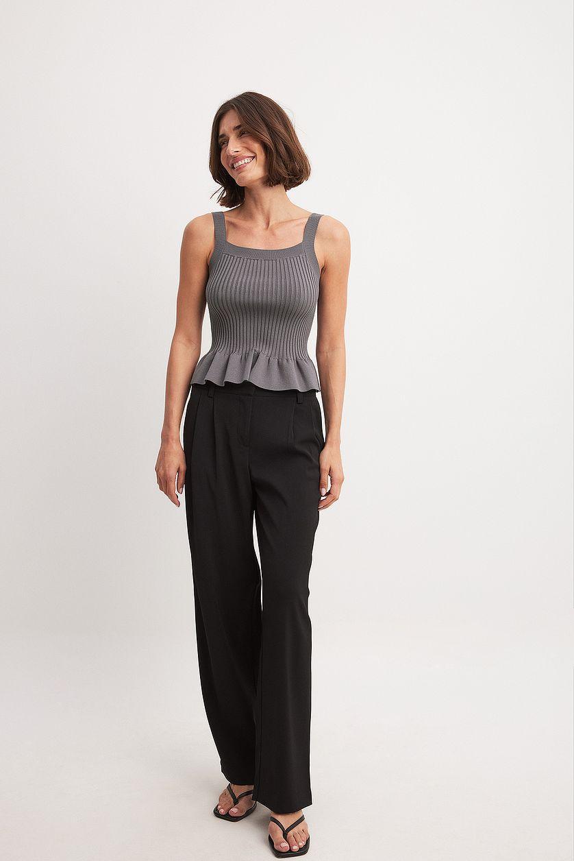 Knitted Peplum Top Product Image