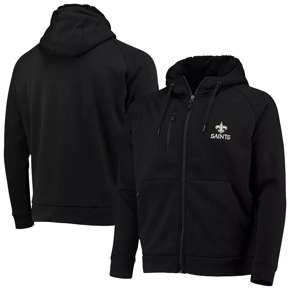 Men's Dunbrooke Black New Orleans Saints Shag Tri-Blend Full-Zip Raglan Hoodie,  Product Image