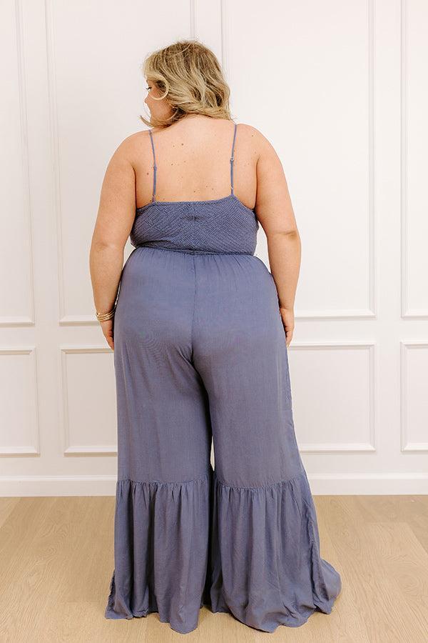 Desirable Destination Smocked Jumpsuit In Autumn Sky Curves Product Image