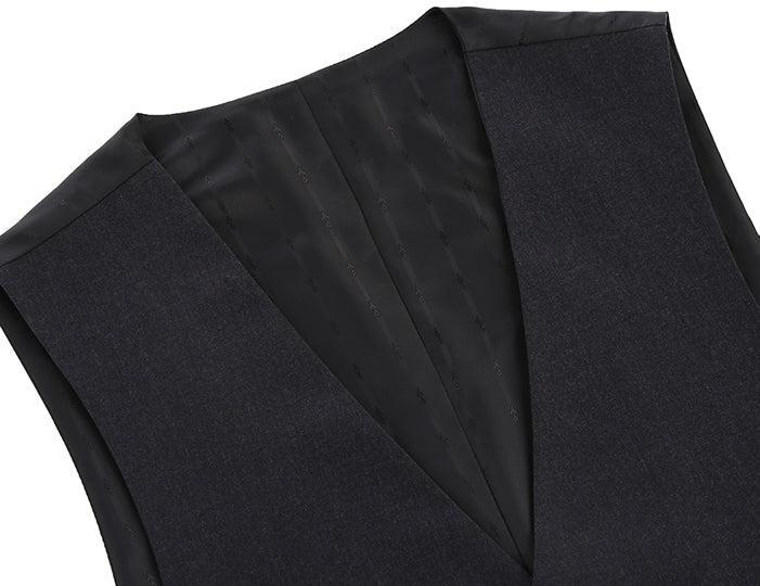 Vanderbilt Collection  - Classic Dress Vest 5 Buttons Regular Fit In Charcoal Product Image