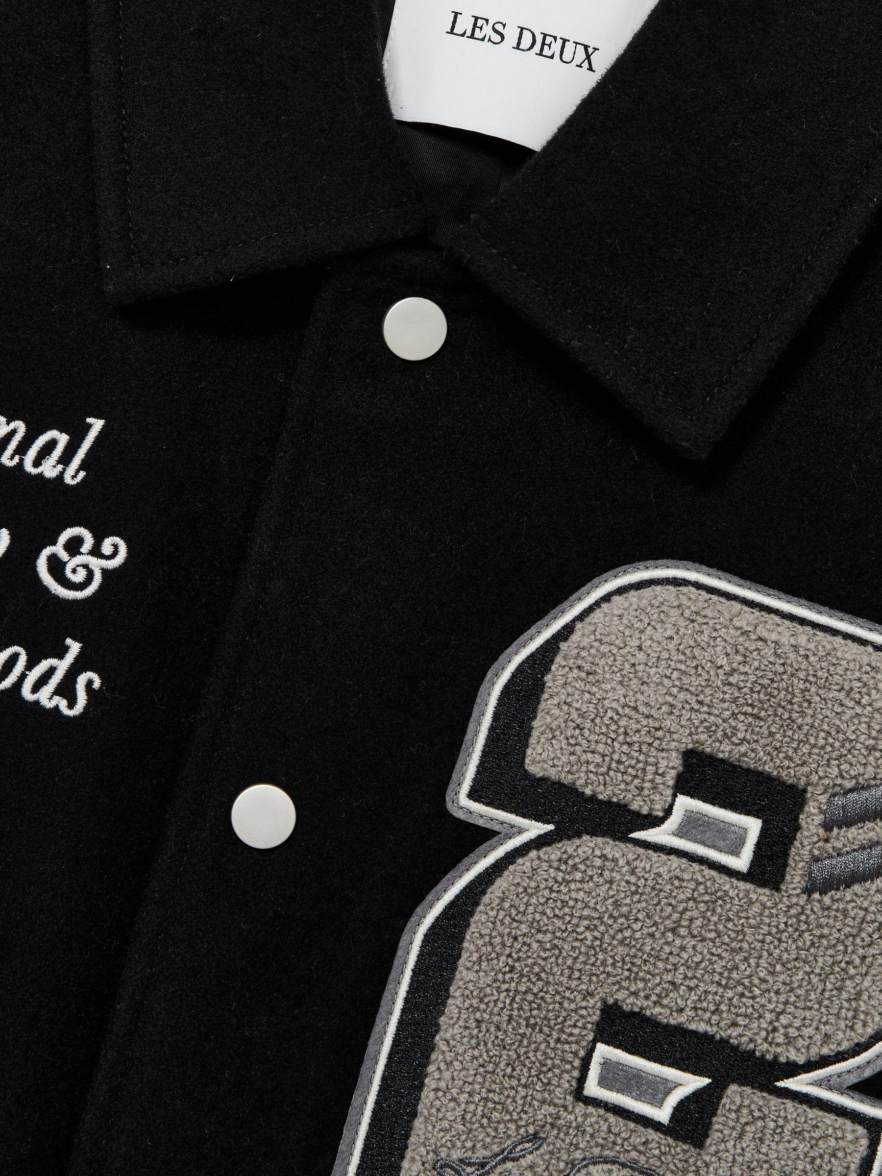 Les Deux Wool-Blend Varsity Jacket in Black Product Image