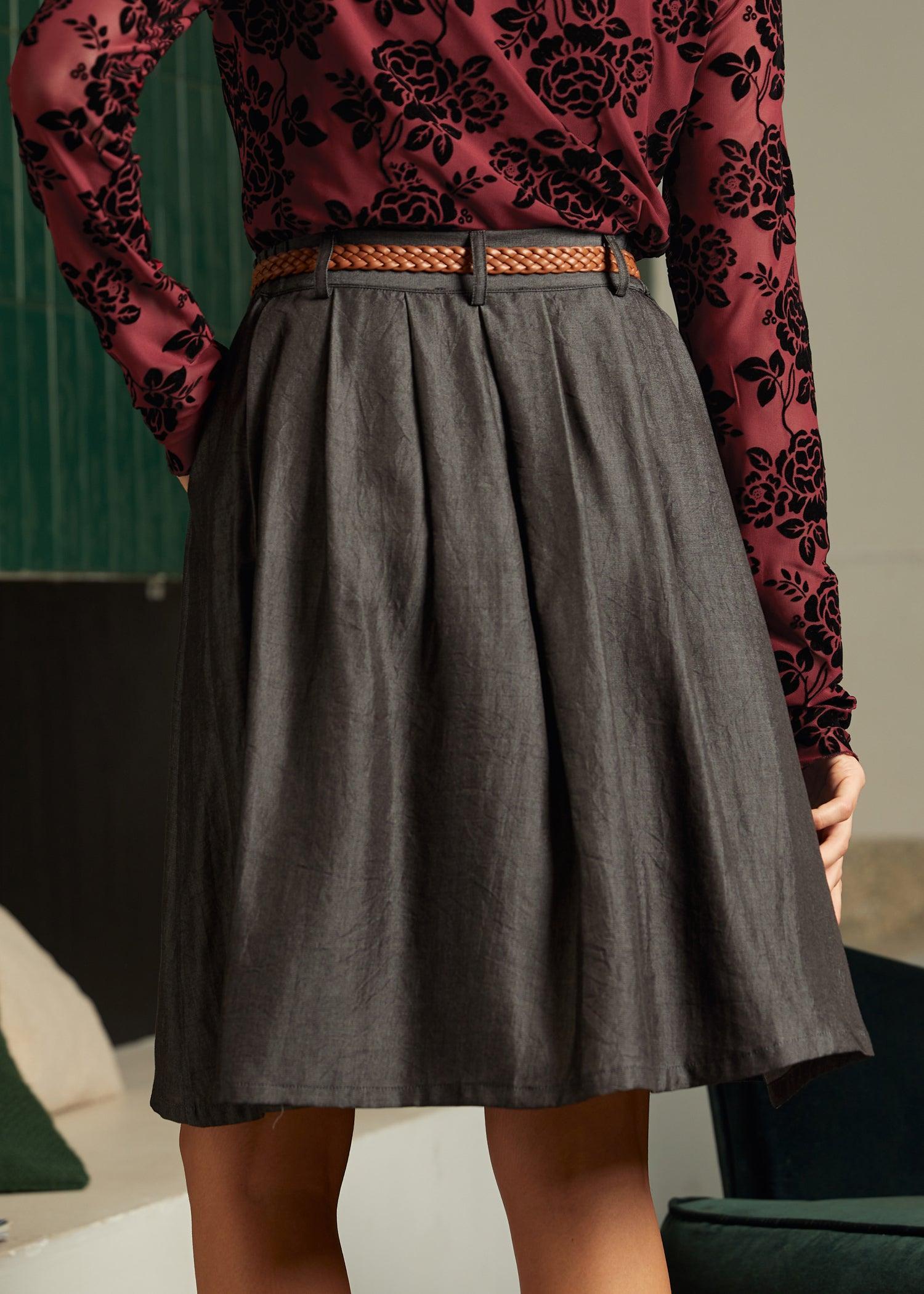 Bookstore's Best Chambray A-Line Skirt Product Image