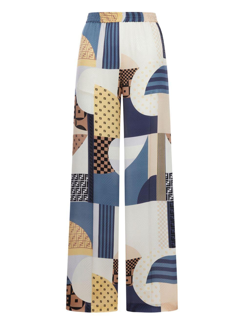 geometric-print wide-leg trousers Product Image