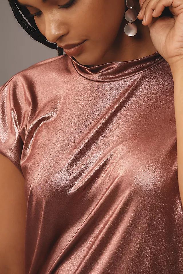 By Anthropologie Cowl-Neck Liquid Shine Top Product Image