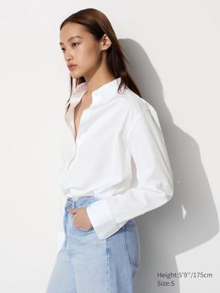 Womens Cotton Shirt White 2XS UNIQLO US Product Image