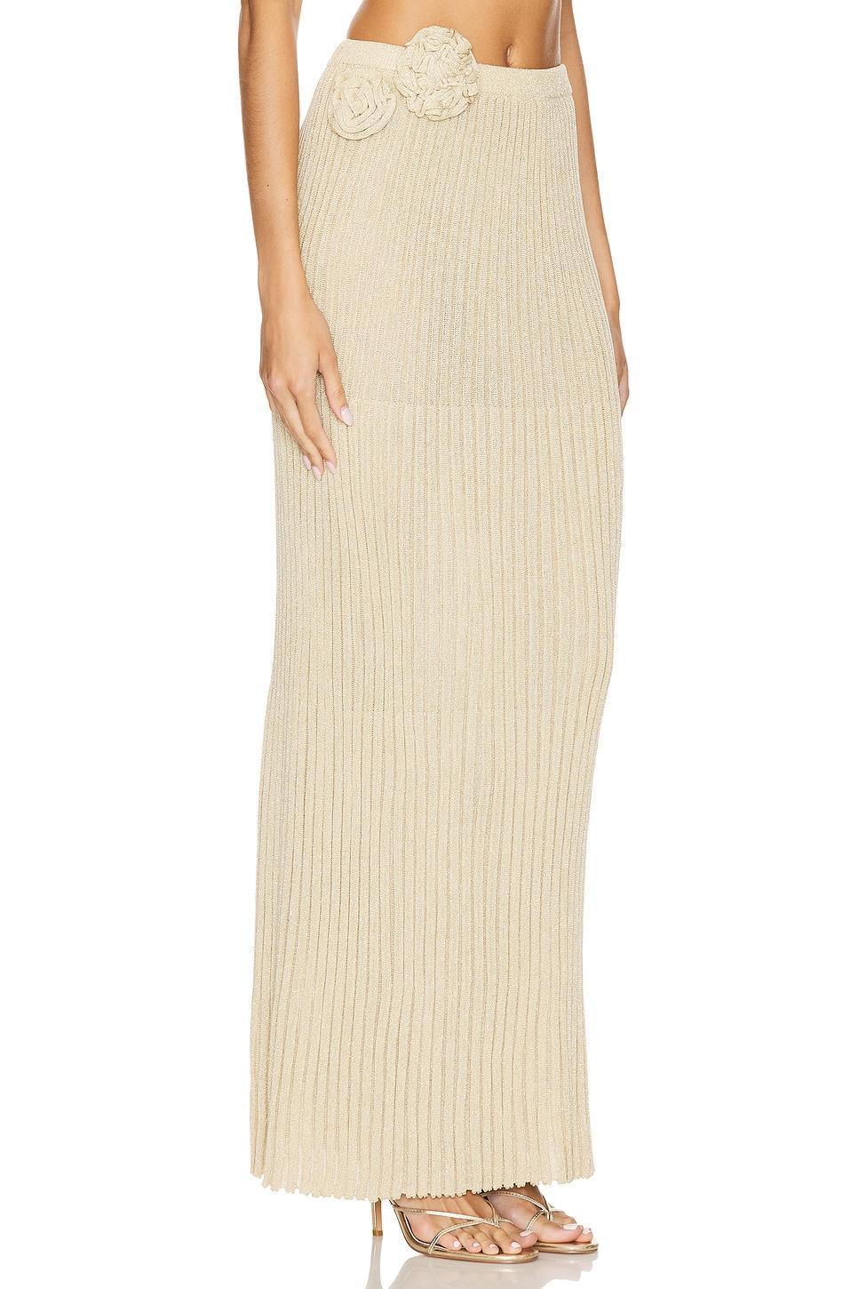 Lovers and Friends Josephine Maxi Skirt in Tan & Gold Product Image