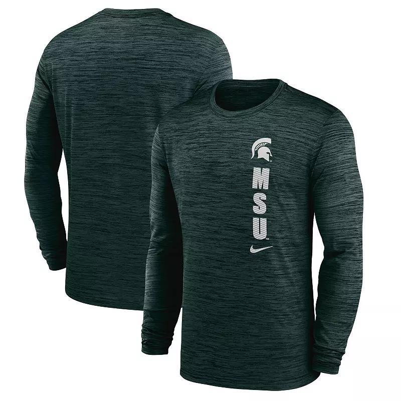 Men's Nike Green Michigan State Spartans 2024 Sideline Velocity Performance Long Sleeve T-Shirt,  Product Image