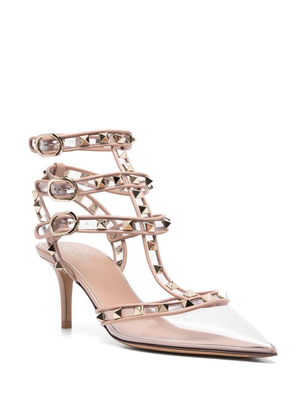 VALENTINO GARAVANI Rockstud 75mm Transparent-toe Pumps In Pink Product Image