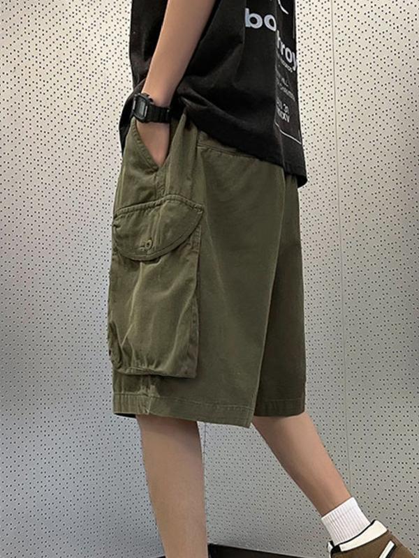 Men's Retro Big Pocket Casual Shorts Product Image