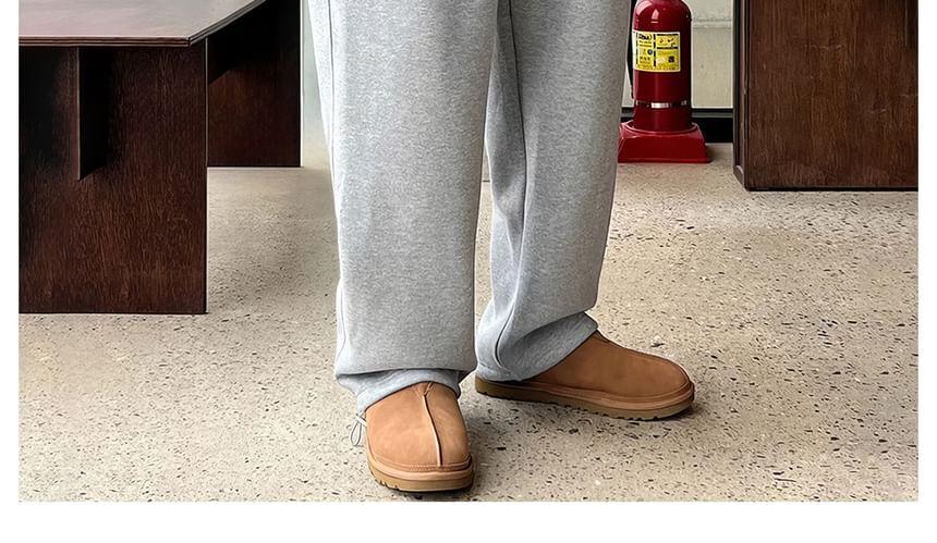 Drawstring Waist Plain Straight Leg Sweatpants Product Image