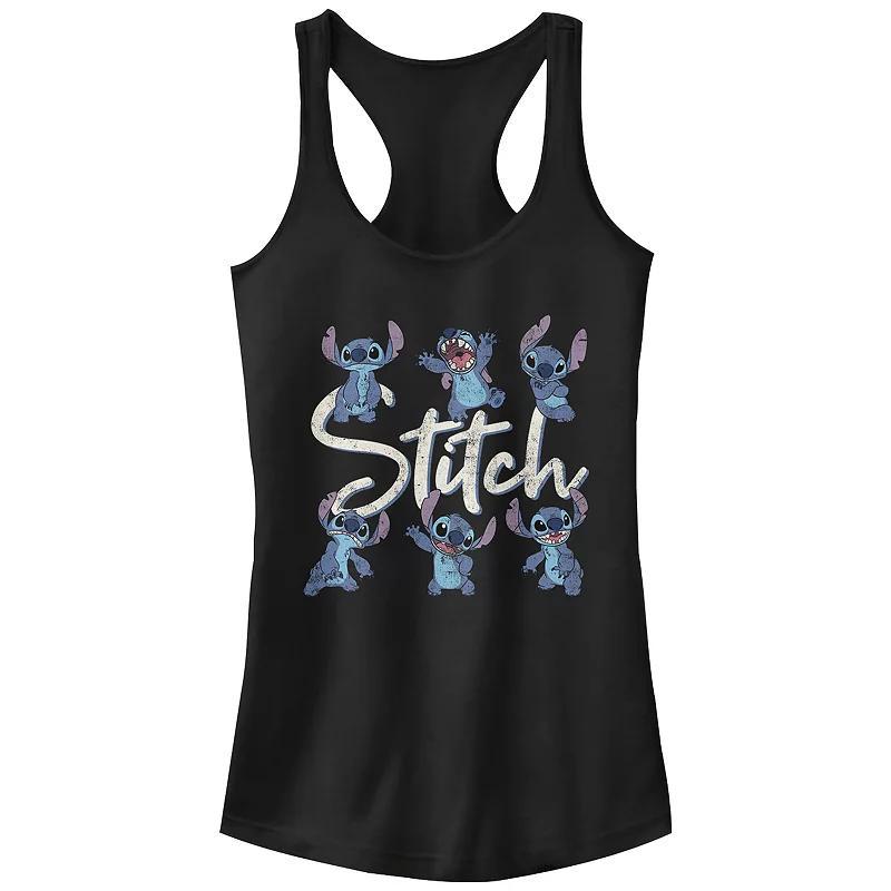 Juniors' Disney's Lilo & Stitch Poses Of Stitch Tank Top, Women's, Size: Small, Black Product Image