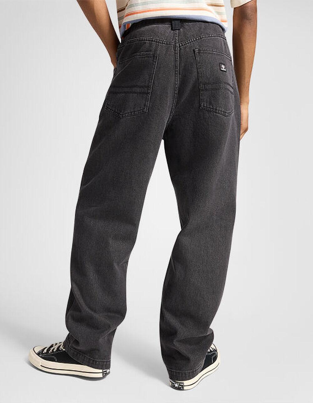 CONVERSE Open Hem Mens Baggy Denim Pants - BLACK Product Image
