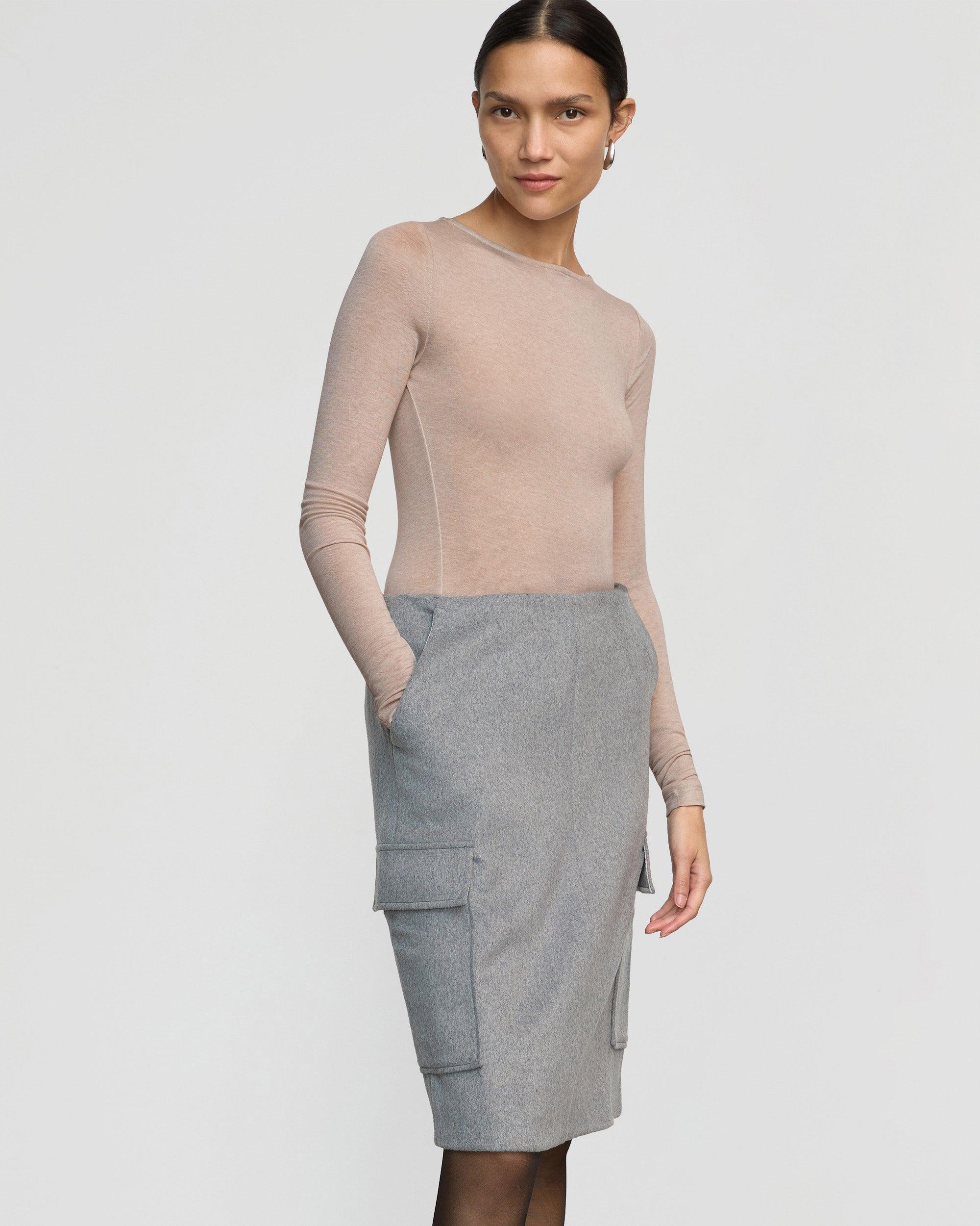 Felicia Wool Utility Midi Skirt Product Image