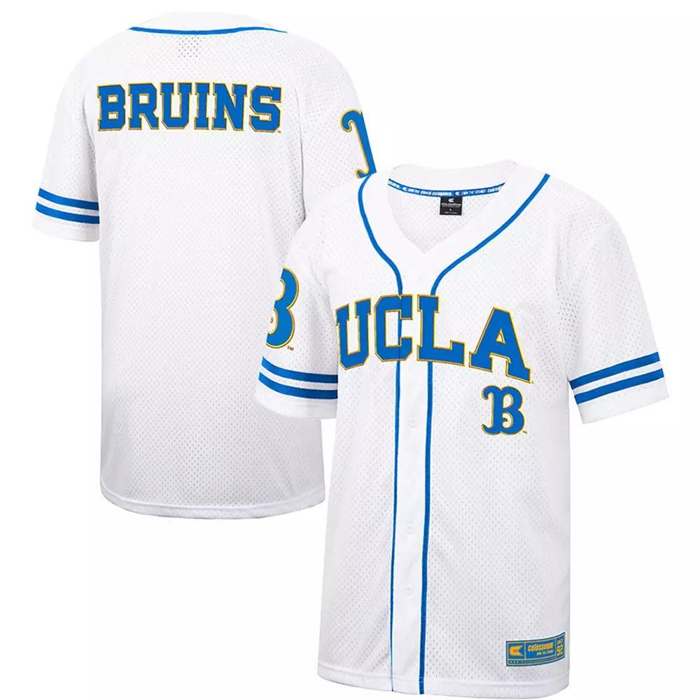 Men's Colosseum White UCLA Bruins Free Spirited Mesh Button-Up Baseball Jersey,  Product Image