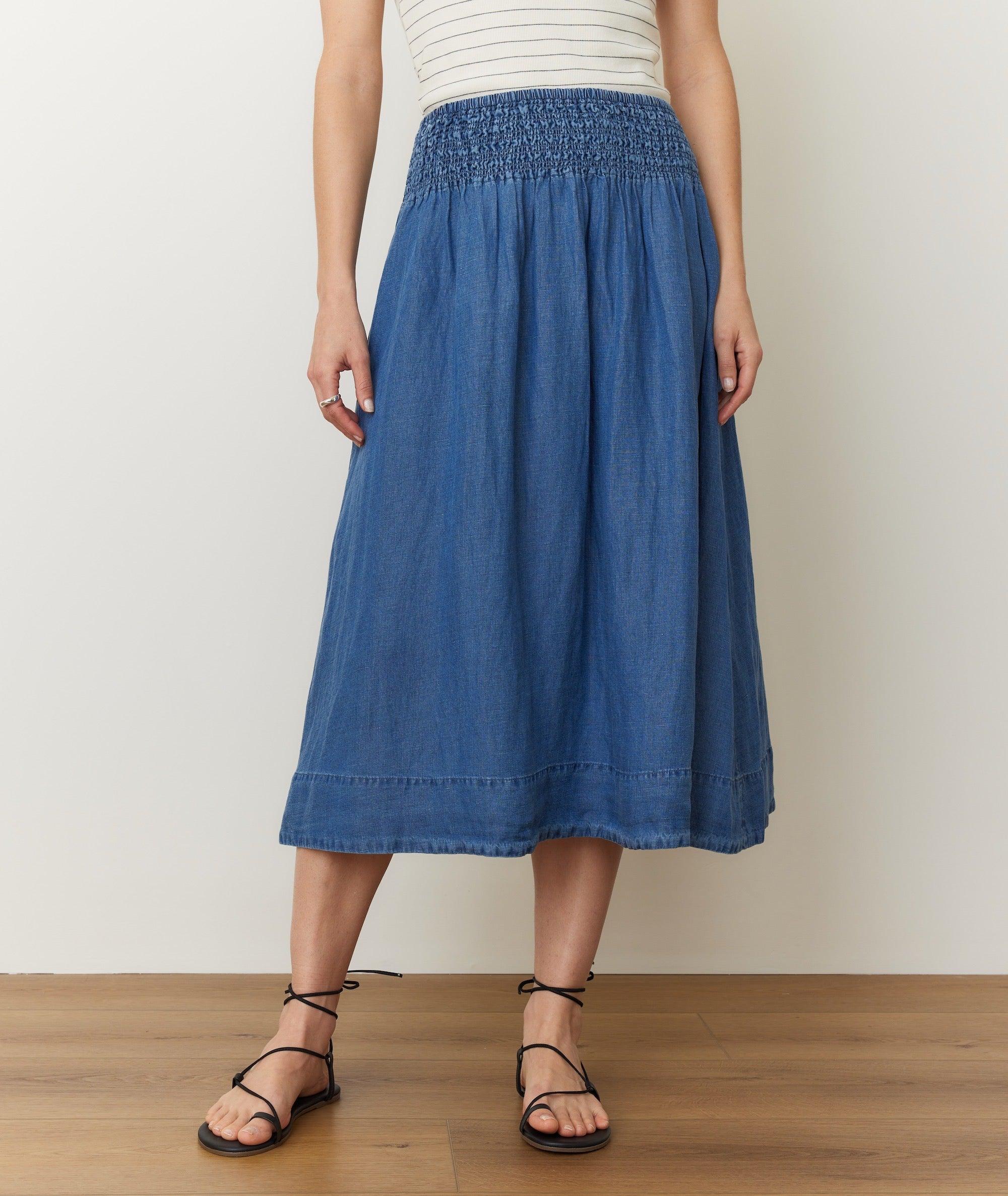 Bea Chambray Midi Skirt Product Image
