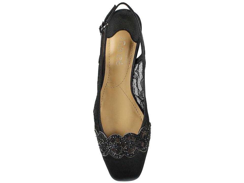 J. Renee Faleece Lace And Satin Slingback Block Heel Pumps Product Image