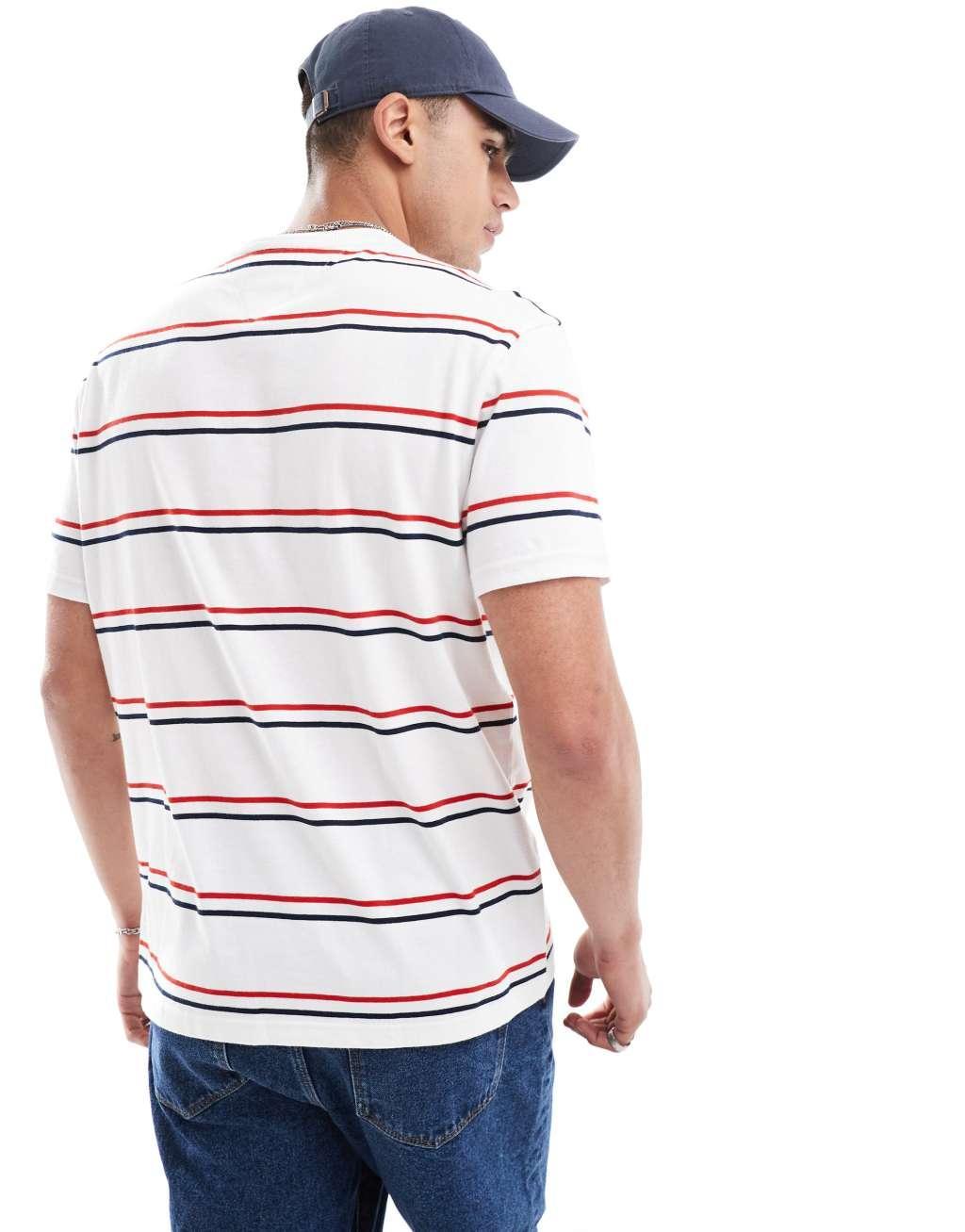 Tommy Jeans classic stripe t-shirt in white Product Image