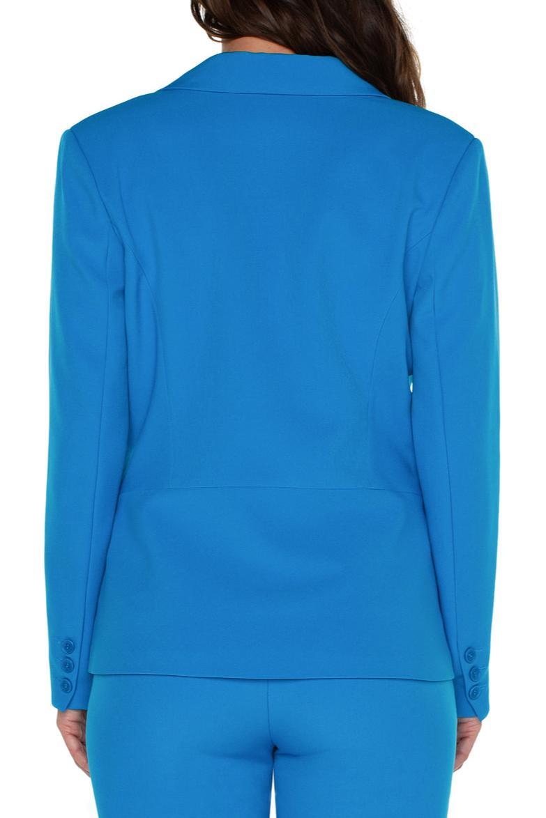Notch Collar Blazer- Diva Blue Product Image