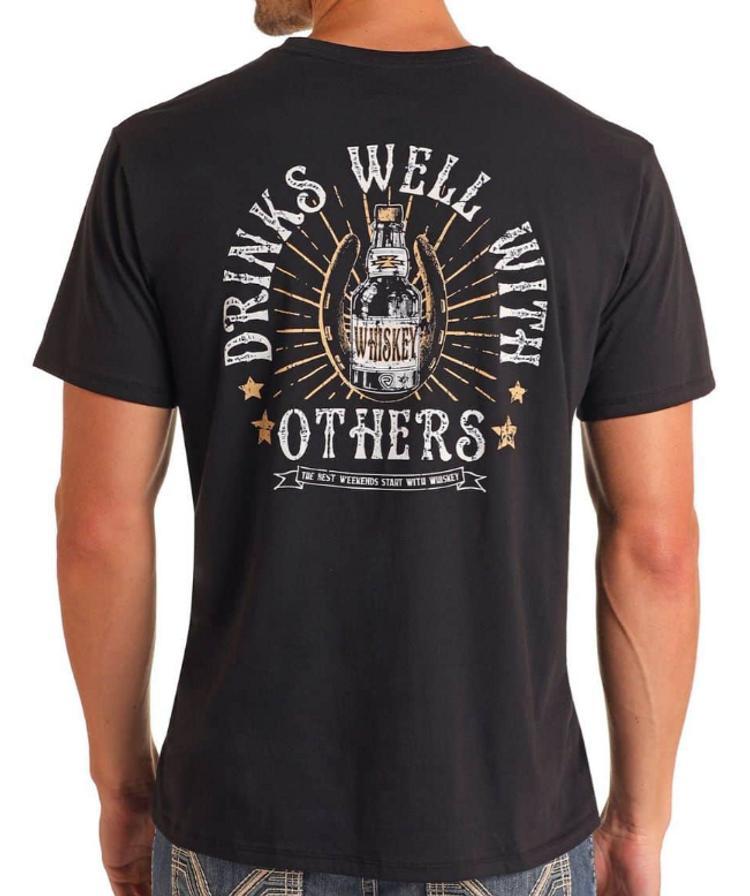 Rock & Roll Denim® Men's S/S Black Whiskey Weekend T-Shirt Product Image