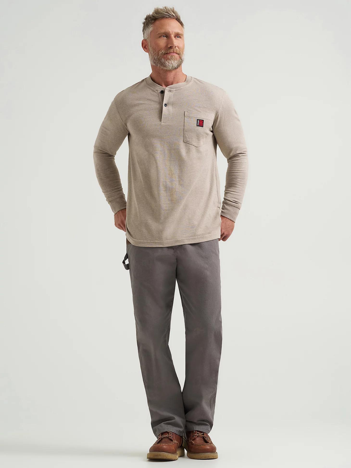 Wrangler® RIGGS Workwear® Long Sleeve Solid Henley | Men's SHIRTS | Wrangler® Product Image