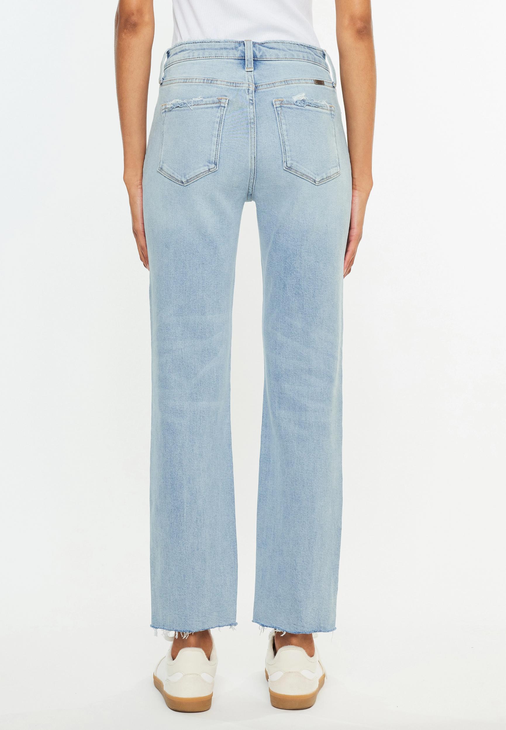 KanCan™ High Rise Ripped Hem Straight Jean Product Image