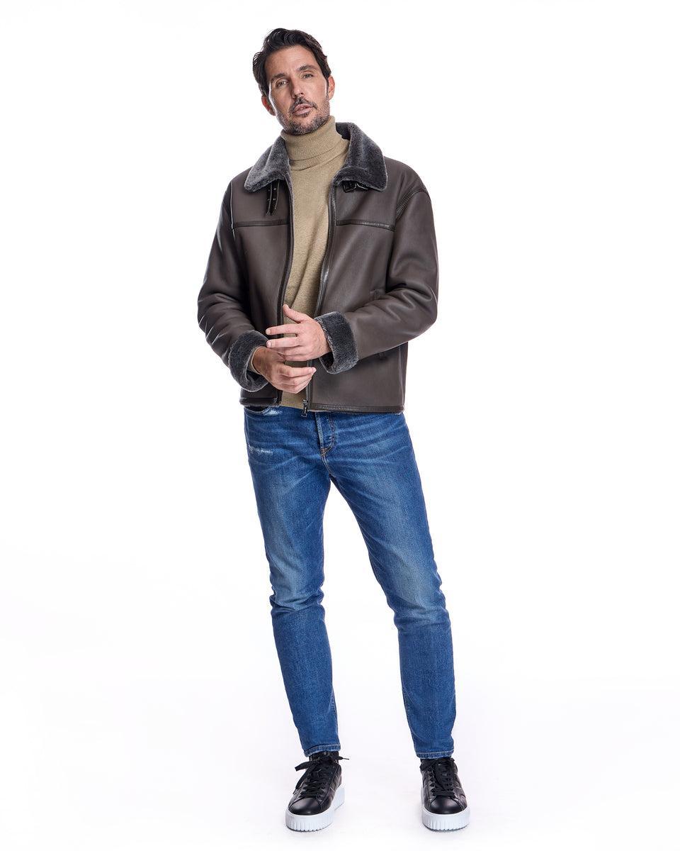 Men's Shearling Lamb Jacket Product Image