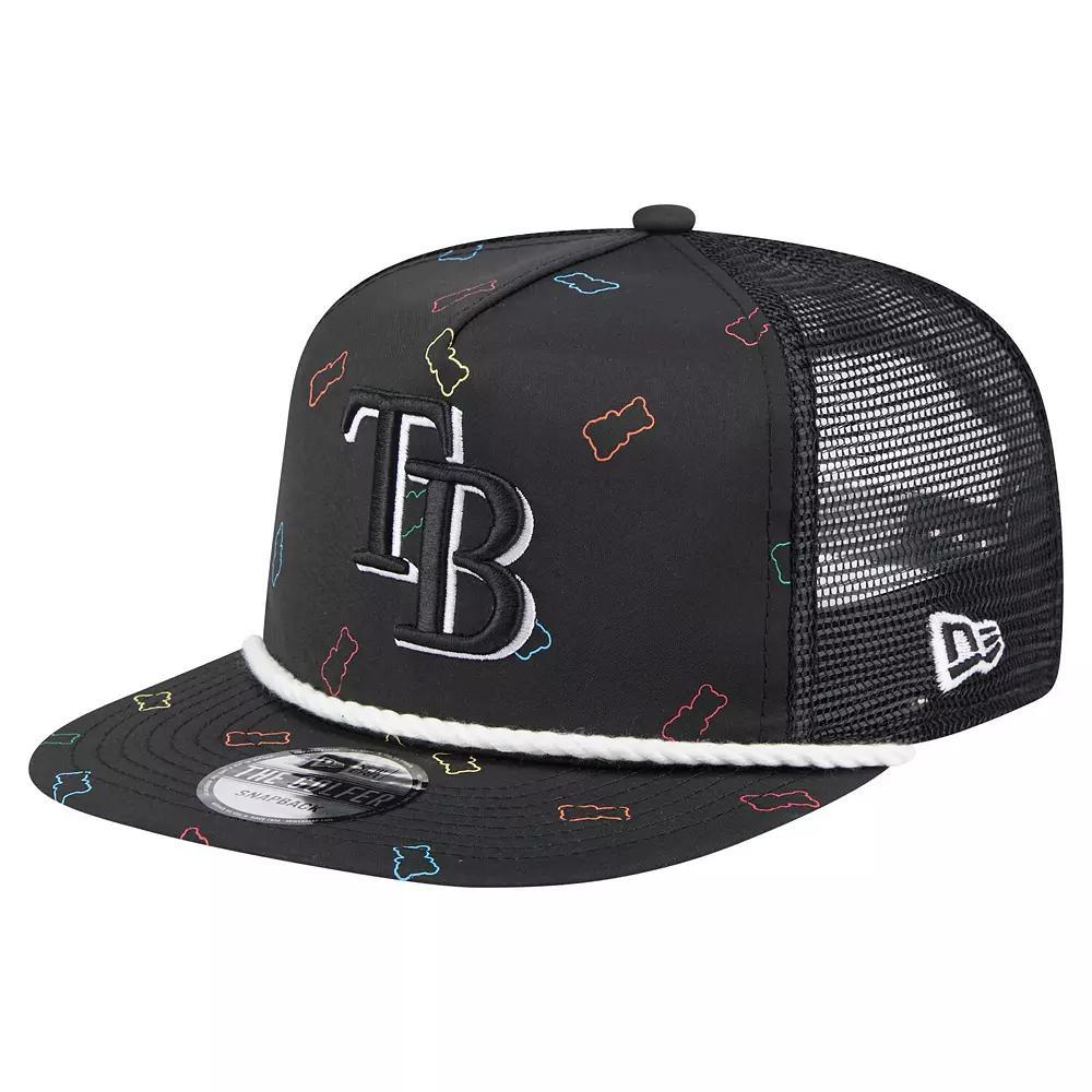 Men's New Era  Black Tampa Bay Rays Gummy Golfer Trucker Adjustable Hat Product Image