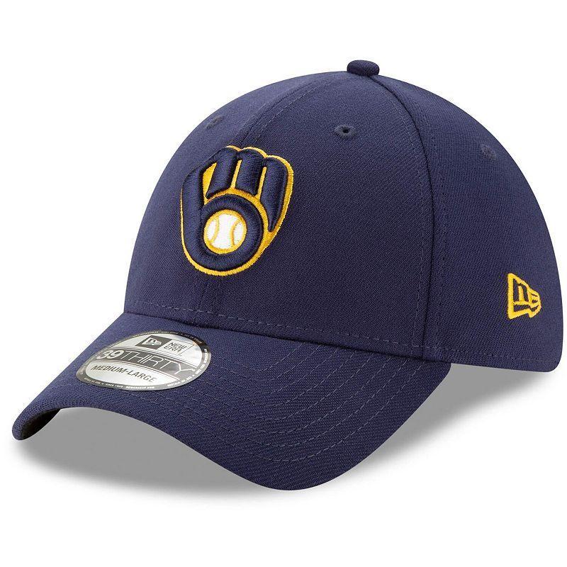 Men's New Era Navy Milwaukee Brewers Game Team Classic 39THIRTY Flex Hat, Size: Medium/Large, Blue Product Image