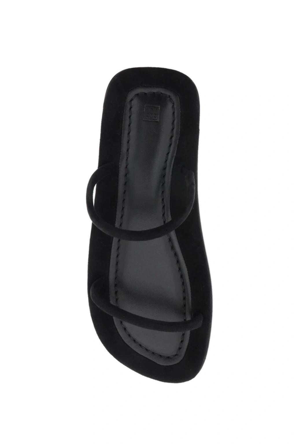 TOTÊME The City Suede Sandals In Black Product Image