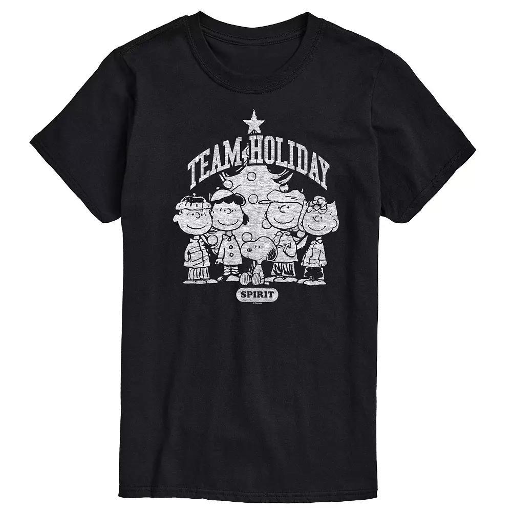 Big & Tall Peanuts Team Holiday Spirit Graphic Tee, Men's, Size: 4XL Tall, Black Product Image