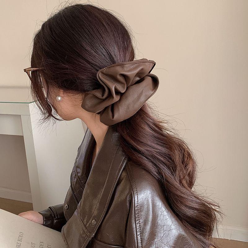 Faux Leather Scrunchie Product Image