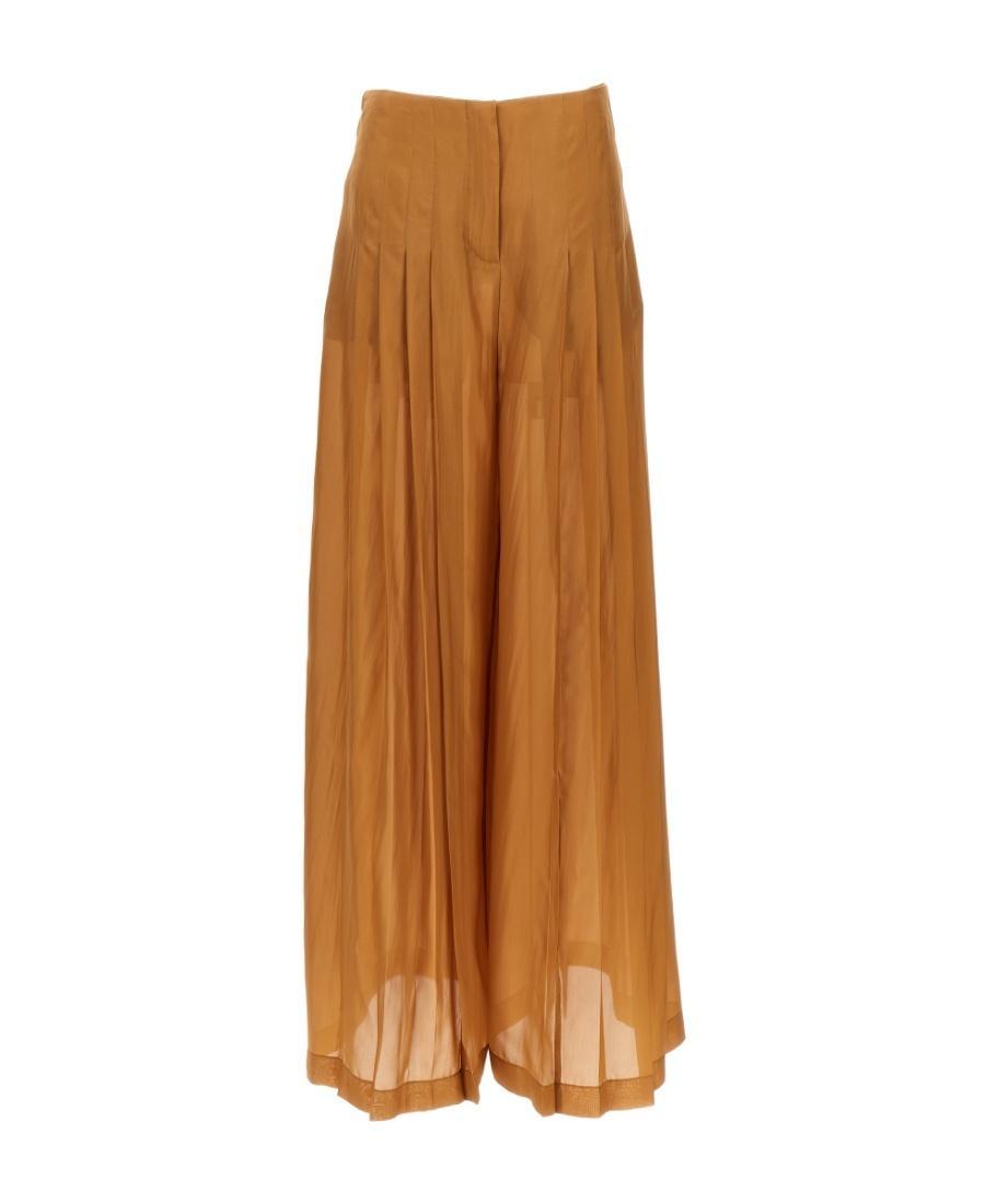 ALBERTA FERRETTI Pleated Casual Pants In Brown Product Image