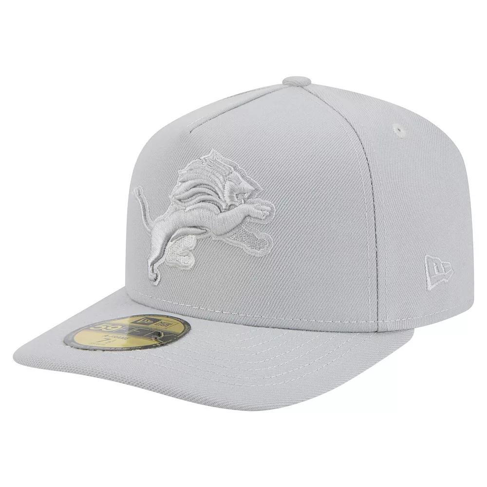 Men's New Era Gray Detroit Lions Color Pack A-Frame 59FIFTY Fitted Hat, Size: 7 3/4, Grey Product Image