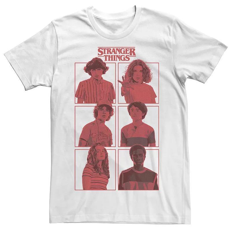 Men's Stranger Things Group Shot Red Box Up Tee, Size: Small, White Product Image