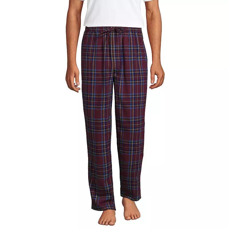 Mens Lands End Flannel Pajama Sleep Pants Juniper Green Plaid Product Image