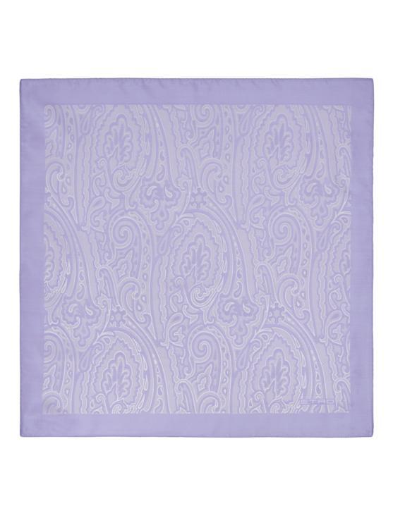 ETRO Jacquard Silk Pocket Square In Purple Product Image