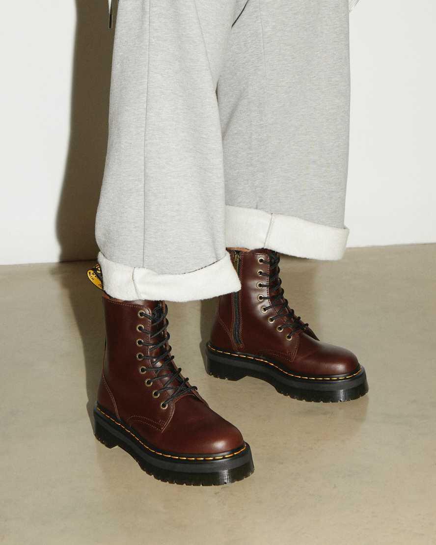 Jadon Boot Pull Up Leather Platforms Product Image