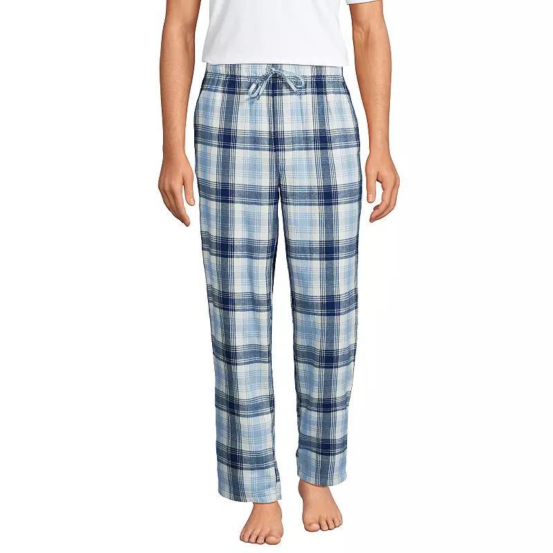 Mens Lands End Flannel Pajama Sleep Pants Juniper Green Plaid Product Image