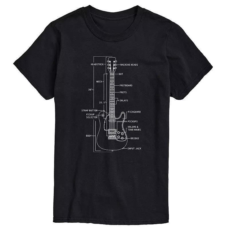 Men's Guitar Diagram Tee, Size: Medium, Black Product Image