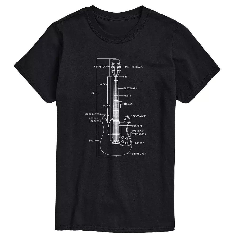 Men's Guitar Diagram Tee, Size: Medium, Black Product Image