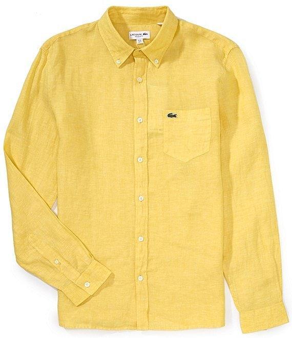 Lacoste Linen Long Sleeve Woven Shirt Product Image