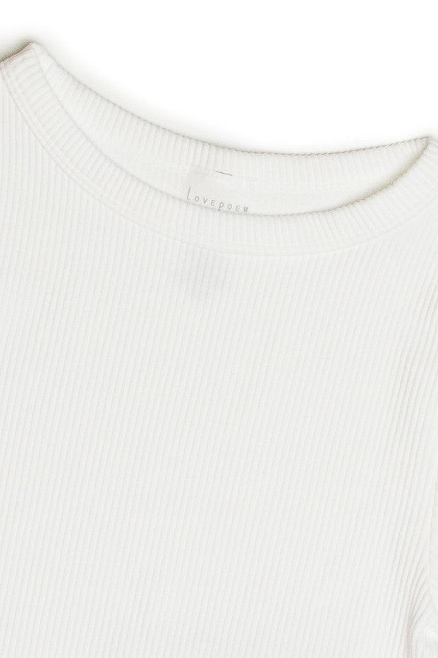 White Seamless Crop Shirt Product Image