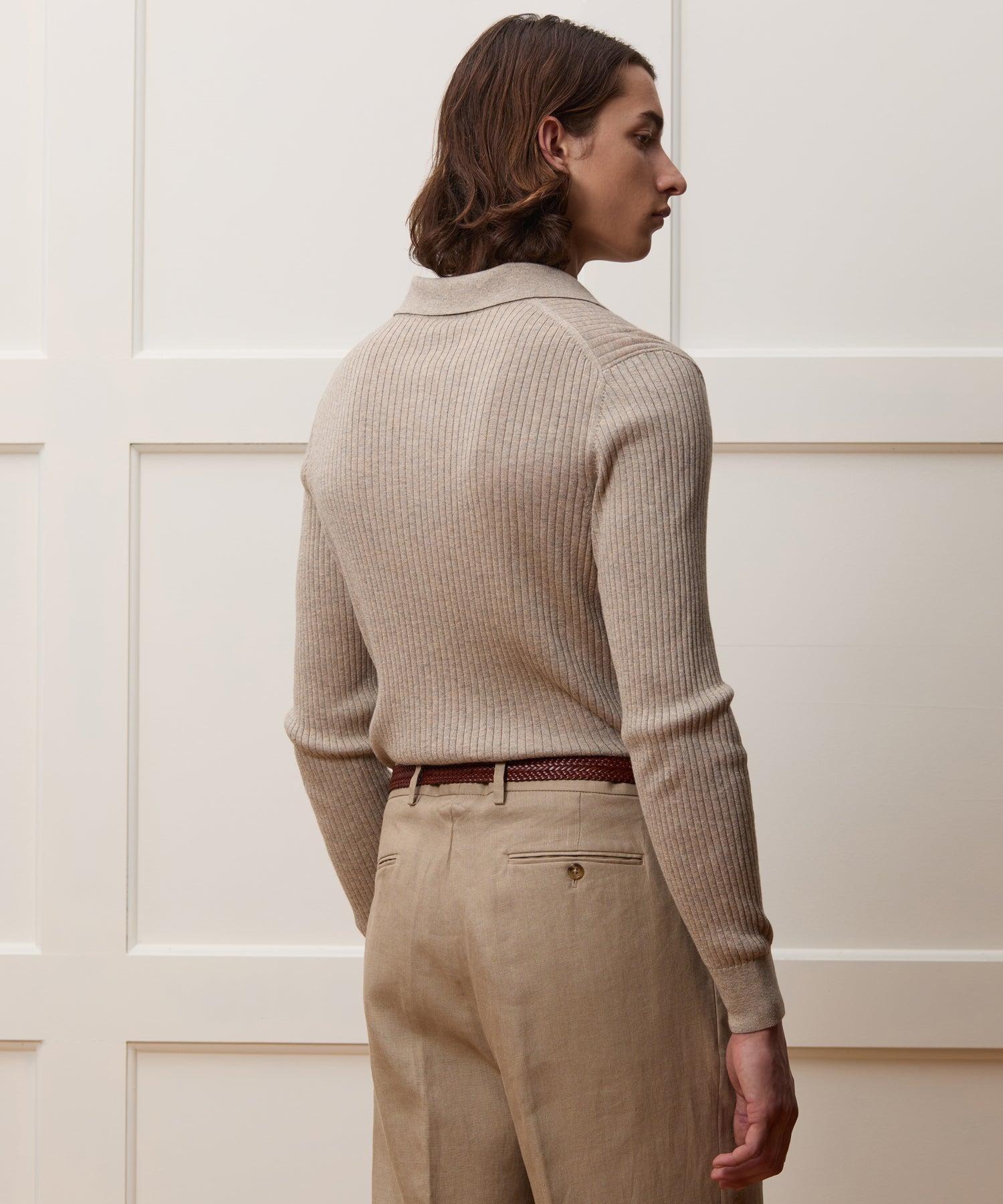 Silk-Cashmere Ribbed Sweater Polo Product Image