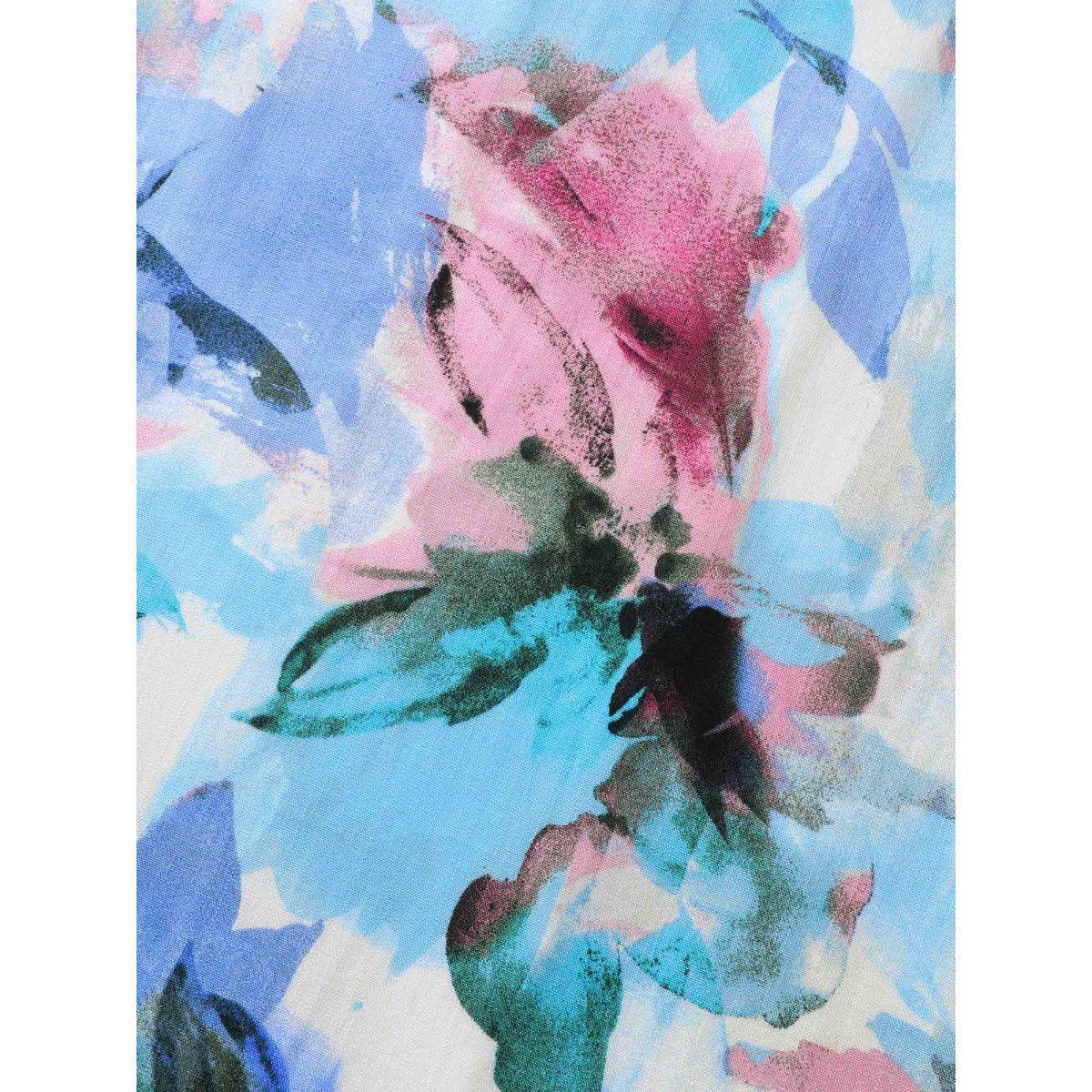 Plus Size Floral Print Sweetheart Neck Pockets Midi Dress Multicolor Women V-neck Short sleeve Curvy BloomChic 14-16/1X Product Image