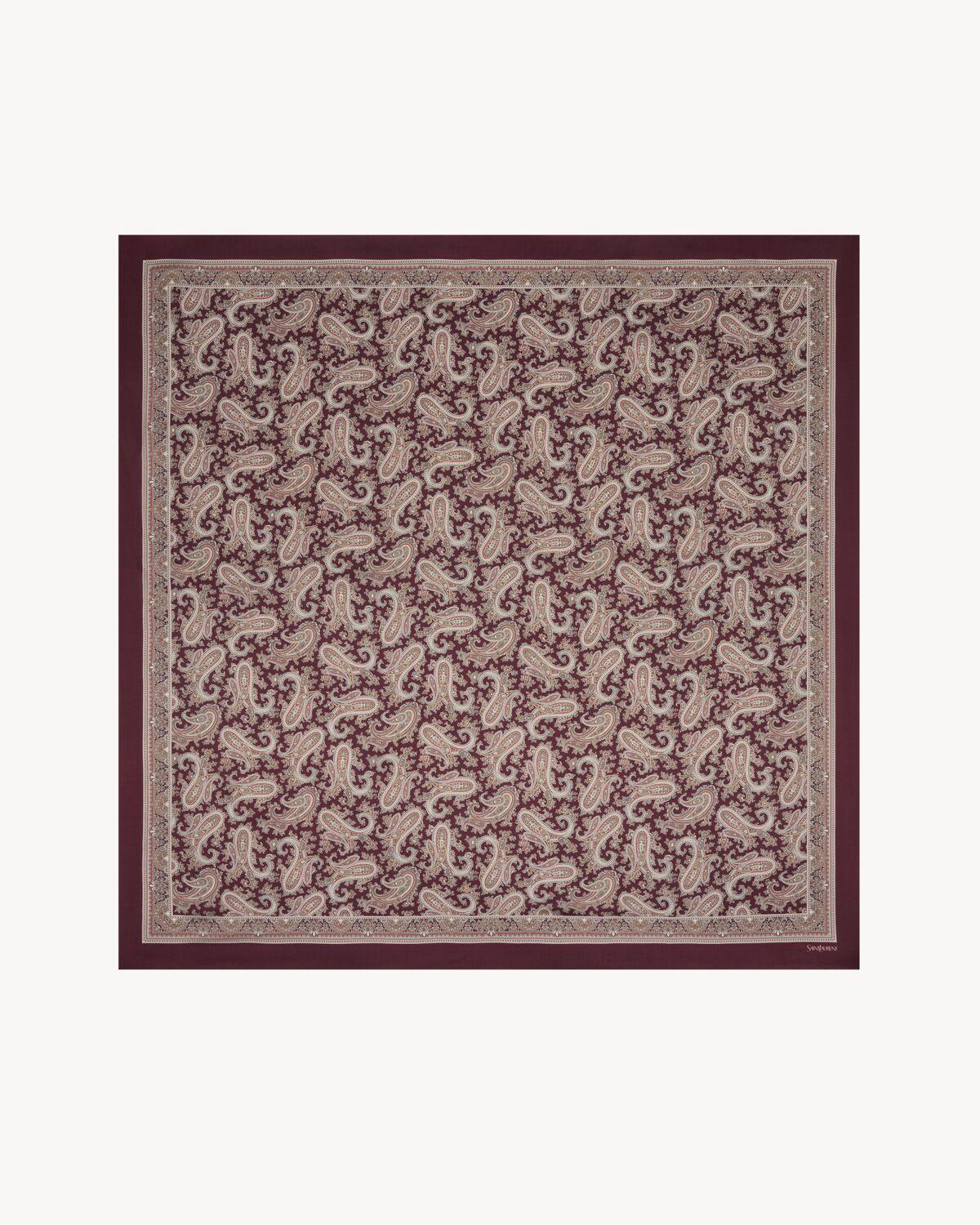 large square scarf in paisley silk charmeuse | Saint Laurent | YSL.com Product Image